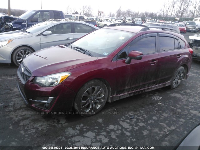 JF1GPAT60FG204867 - 2015 SUBARU IMPREZA SPORT MAROON photo 2