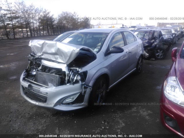 1G1JG5SB0F4126297 - 2015 CHEVROLET SONIC RS SILVER photo 2