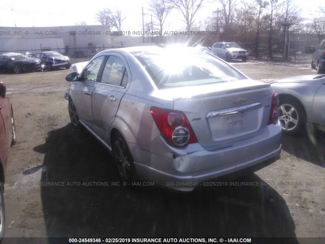 1G1JG5SB0F4126297 - 2015 CHEVROLET SONIC RS SILVER photo 3