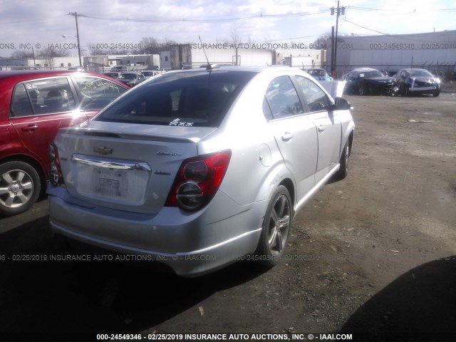 1G1JG5SB0F4126297 - 2015 CHEVROLET SONIC RS SILVER photo 4