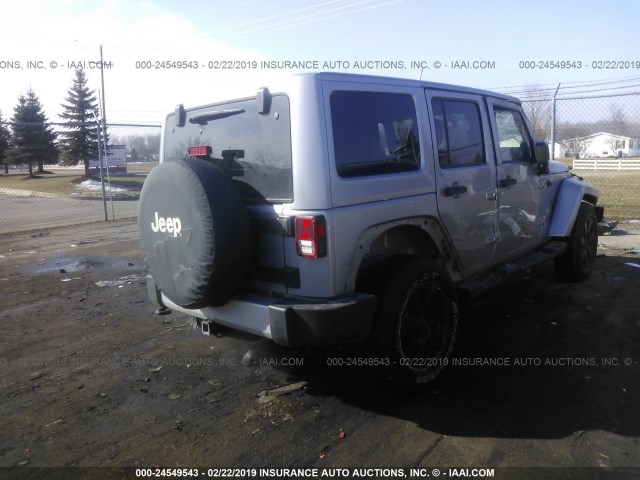 1C4BJWEGXDL594213 - 2013 JEEP WRANGLER UNLIMITE SAHARA GRAY photo 4