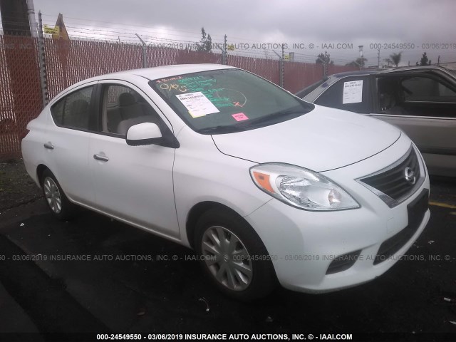 3N1CN7APXCL815237 - 2012 NISSAN VERSA S/SV/SL WHITE photo 1