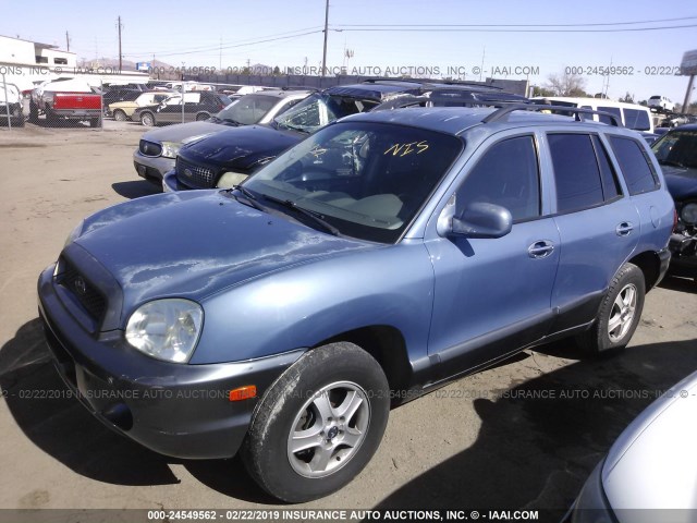 KM8SC73D73U468744 - 2003 HYUNDAI SANTA FE GLS/LX BLUE photo 2