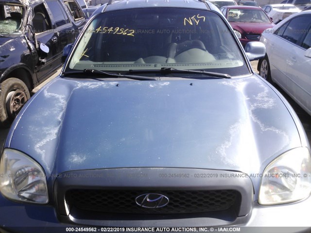 KM8SC73D73U468744 - 2003 HYUNDAI SANTA FE GLS/LX BLUE photo 6