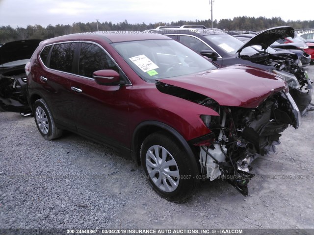 KNMAT2MT0FP558409 - 2015 NISSAN ROGUE S/SL/SV RED photo 1