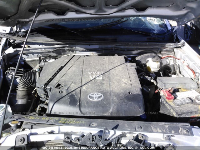 3TMLU4EN2BM064716 - 2011 TOYOTA TACOMA DOUBLE CAB 银色 照片 10