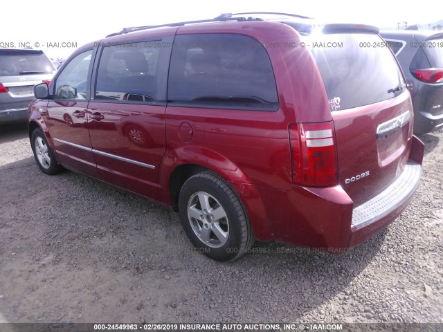 2D4RN5D16AR218639 - 2010 DODGE GRAND CARAVAN SXT RED photo 3