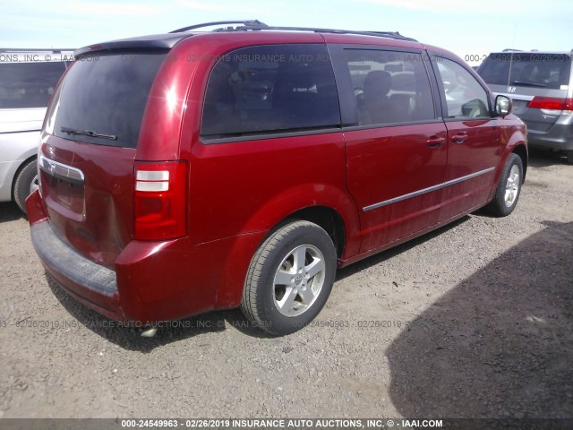 2D4RN5D16AR218639 - 2010 DODGE GRAND CARAVAN SXT RED photo 4