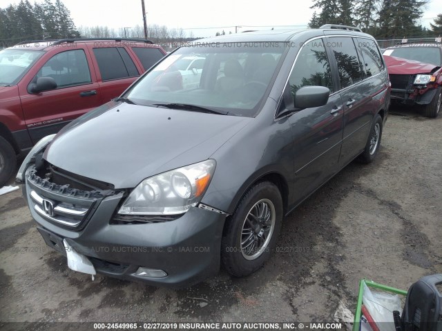 5FNRL38897B003386 - 2007 HONDA ODYSSEY TOURING GRAY photo 2