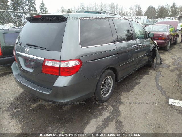 5FNRL38897B003386 - 2007 HONDA ODYSSEY TOURING GRAY photo 4