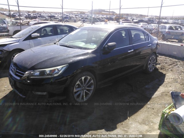 1HGCR2F56DA001866 - 2013 HONDA ACCORD SPORT BLACK photo 2