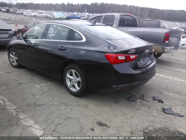 1G1ZB5ST7GF216966 - 2016 CHEVROLET MALIBU LS BLACK photo 3