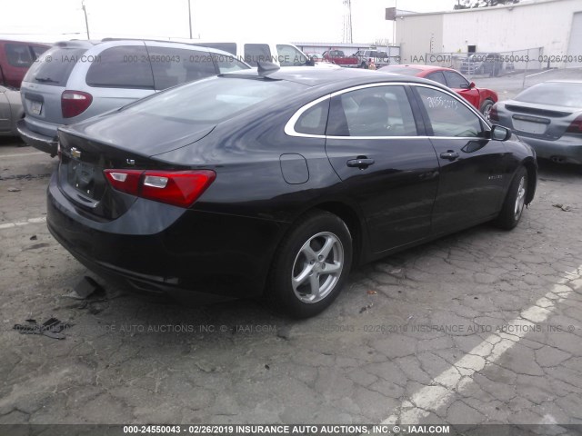 1G1ZB5ST7GF216966 - 2016 CHEVROLET MALIBU LS BLACK photo 4