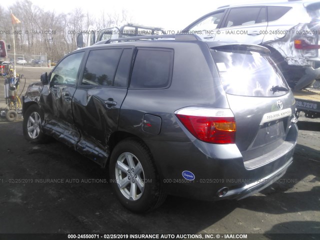 5TDJK3EH4AS010222 - 2010 TOYOTA HIGHLANDER SE GRAY photo 3