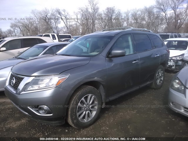 5N1AR2MM3GC662713 - 2016 NISSAN PATHFINDER S/SV/SL/PLATINUM GRAY photo 2