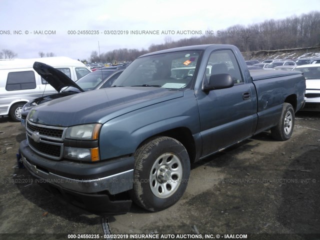 1GCEC14V86Z102594 - 2006 CHEVROLET SILVERADO C1500 BLUE photo 2