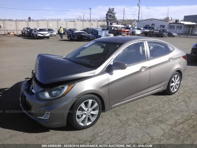 KMHCU4AE6CU075958 - 2012 HYUNDAI ACCENT GLS/GS/SE TAN photo 2