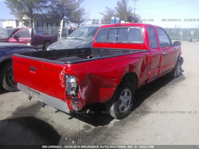 4TAVL52N8TZ161923 - 1996 TOYOTA TACOMA XTRACAB RED photo 4