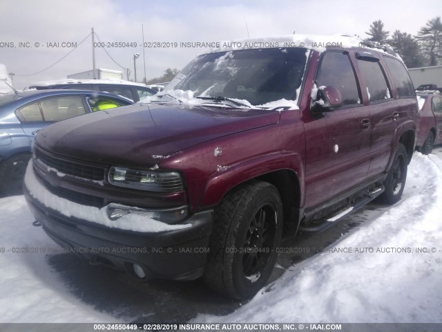 1GNEK13T94R216188 - 2004 CHEVROLET TAHOE K1500 RED photo 2