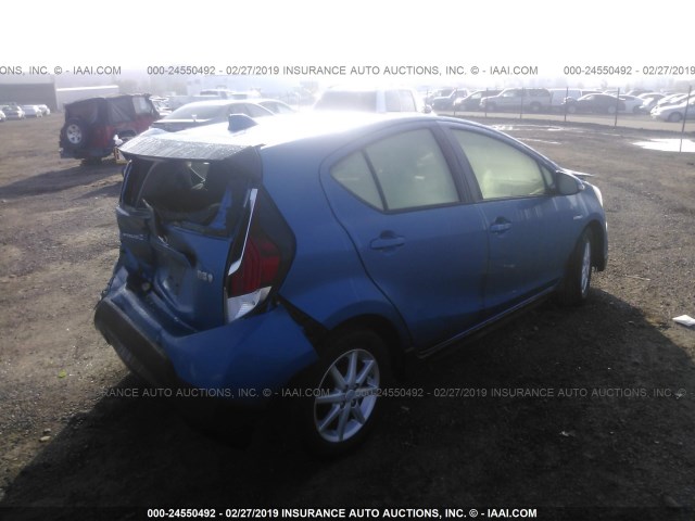 JTDKDTB32H1592738 - 2017 TOYOTA PRIUS C BLUE photo 4