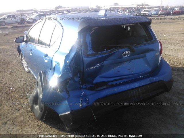 JTDKDTB32H1592738 - 2017 TOYOTA PRIUS C BLUE photo 6