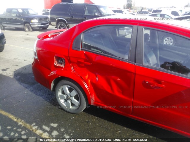 KL1TD566X8B064094 - 2008 CHEVROLET AVEO LS RED photo 6