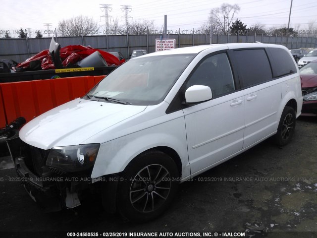 2C4RDGCG4GR401256 - 2016 DODGE GRAND CARAVAN SXT WHITE photo 2