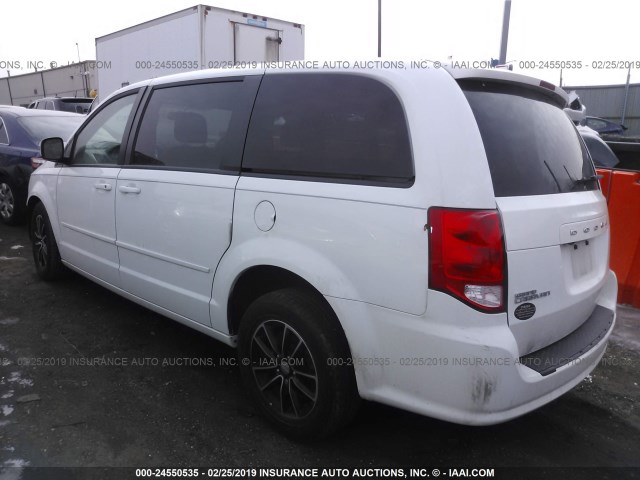 2C4RDGCG4GR401256 - 2016 DODGE GRAND CARAVAN SXT WHITE photo 3