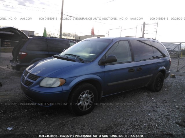 1D4GP24RX7B138242 - 2007 DODGE GRAND CARAVAN SE BLUE photo 2