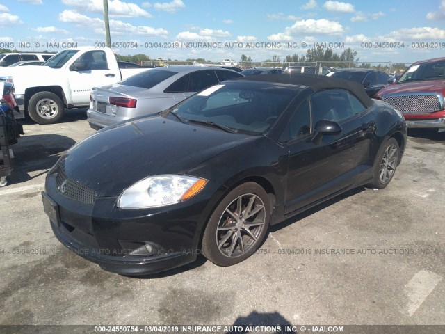 4A37L3ET9BE002195 - 2011 MITSUBISHI ECLIPSE SPYDER GT BLACK photo 2