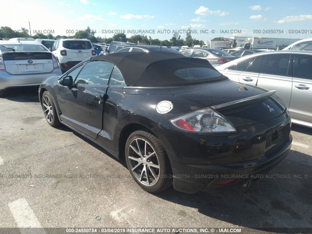 4A37L3ET9BE002195 - 2011 MITSUBISHI ECLIPSE SPYDER GT BLACK photo 3