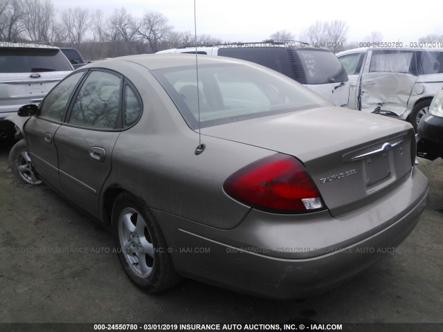 1FAFP55U02G207678 - 2002 FORD TAURUS SES TAN photo 3