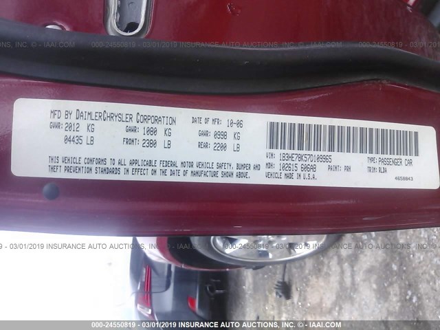 1B3HE78K57D109965 - 2007 DODGE CALIBER R/T RED photo 9