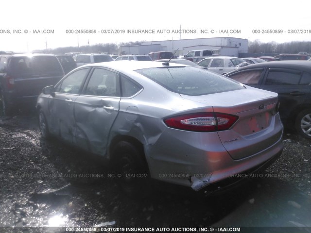 3FA6P0G74ER131048 - 2014 FORD FUSION S SILVER photo 3