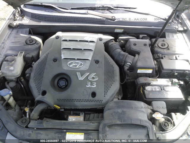 5NPEU46F76H091986 - 2006 HYUNDAI SONATA GLS/LX GRAY photo 10