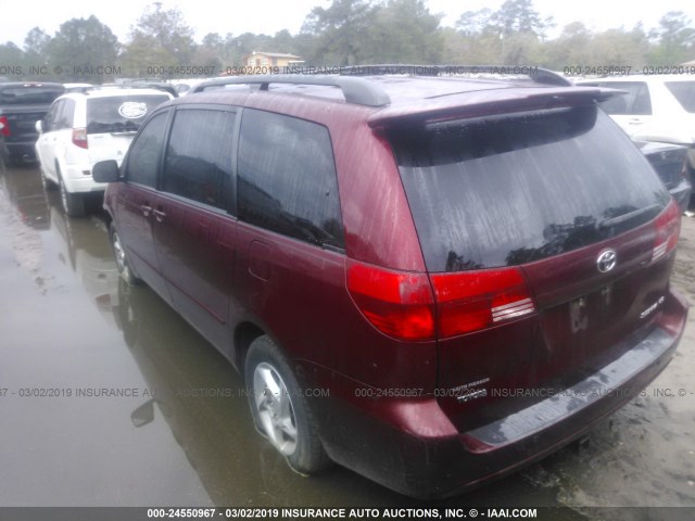 5TDZA23C05S271845 - 2005 TOYOTA SIENNA CE/LE RED photo 3