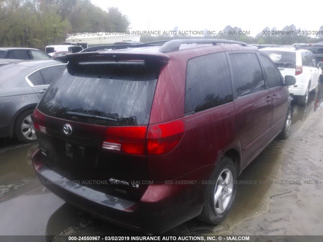 5TDZA23C05S271845 - 2005 TOYOTA SIENNA CE/LE RED photo 4