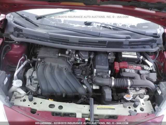 3N1CE2CP3FL414892 - 2015 NISSAN VERSA NOTE S/S PLUS/SV/SL/SR RED photo 10