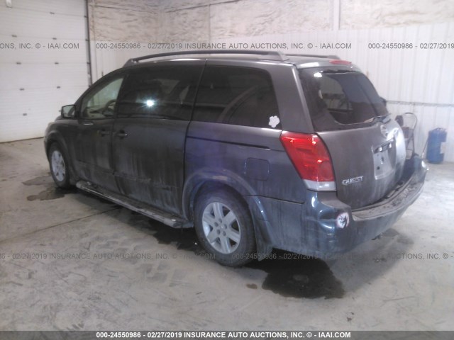 5N1BV28U94N320824 - 2004 NISSAN QUEST S/SE/SL GRAY photo 3