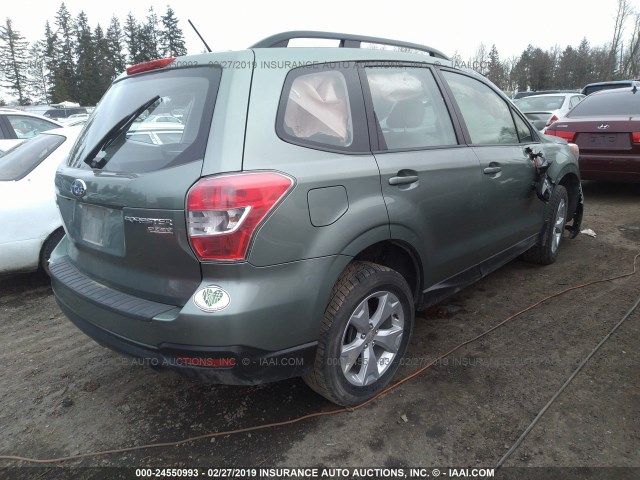 JF2SJABC7FH518735 - 2015 SUBARU FORESTER 2.5I GREEN photo 4