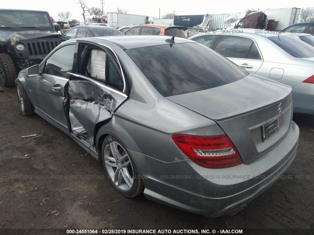 WDDGF4HB6CA637098 - 2012 MERCEDES-BENZ C 250 GRAY photo 3