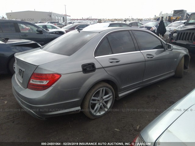 WDDGF4HB6CA637098 - 2012 MERCEDES-BENZ C 250 GRAY photo 4