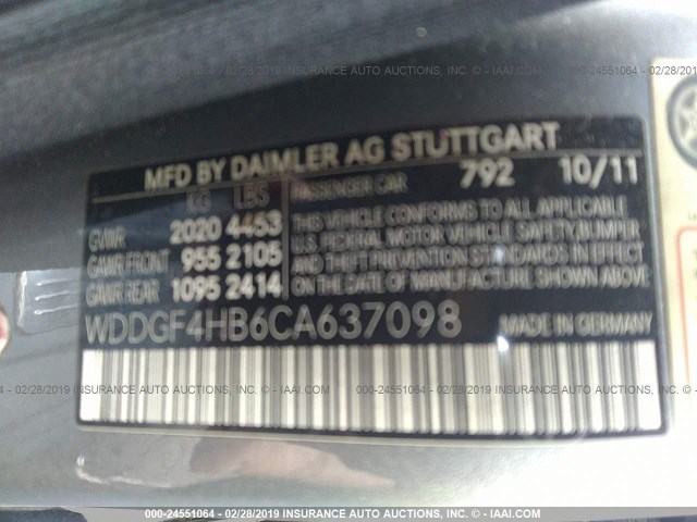 WDDGF4HB6CA637098 - 2012 MERCEDES-BENZ C 250 GRAY photo 9