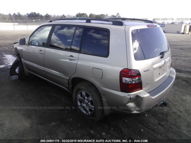 JTEGP21A340021889 - 2004 TOYOTA HIGHLANDER LIMITED GOLD photo 3