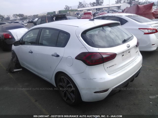 KNAFZ5A34F5345417 - 2015 KIA FORTE SX WHITE photo 3