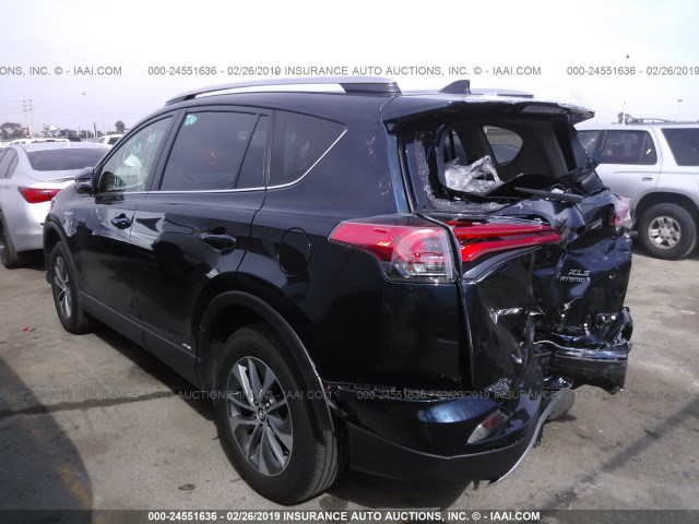 JTMRJREVXHD074320 - 2017 TOYOTA RAV4 HV LE/XLE BLUE photo 3