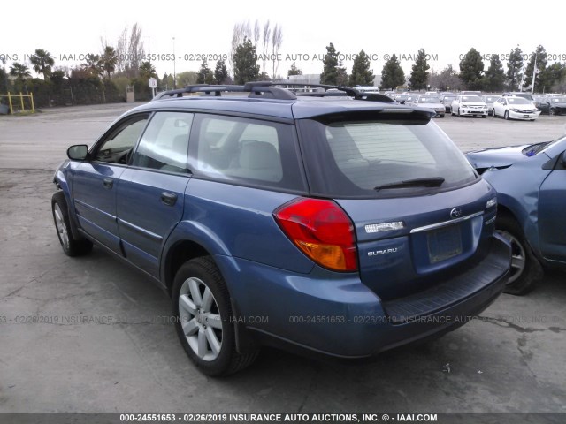 4S4BP61C277345947 - 2007 SUBARU LEGACY OUTBACK 2.5I BLUE photo 3