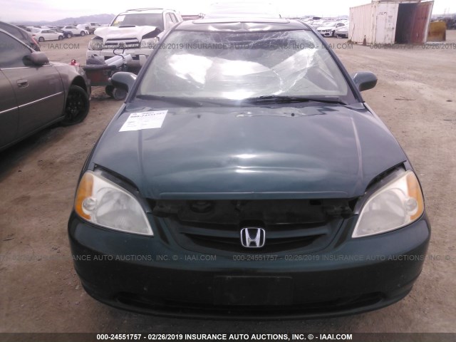 1HGEM22961L017324 - 2001 HONDA CIVIC SI/EX GREEN photo 6