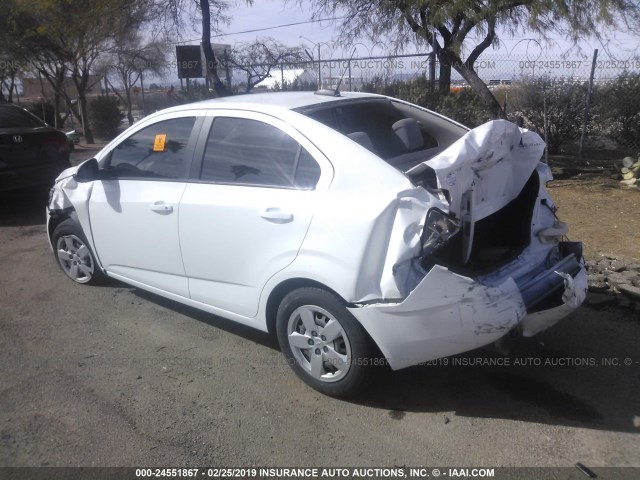 1G1JA5SH3F4106471 - 2015 CHEVROLET SONIC LS 白色 照片 3