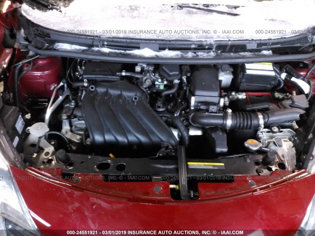 3N1CE2CPXFL426604 - 2015 NISSAN VERSA NOTE S/S PLUS/SV/SL/SR RED photo 10